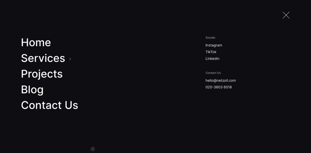 Modern Website good UX